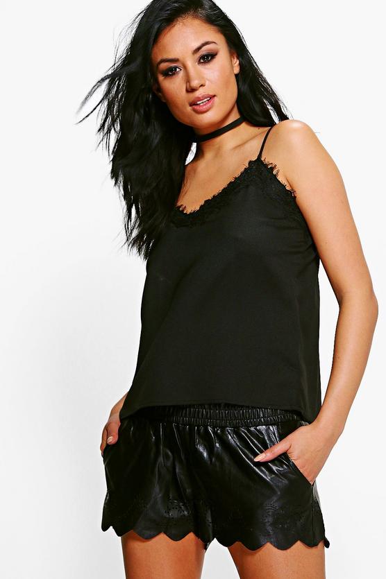 Nicky Faux Leather Runner Shorts